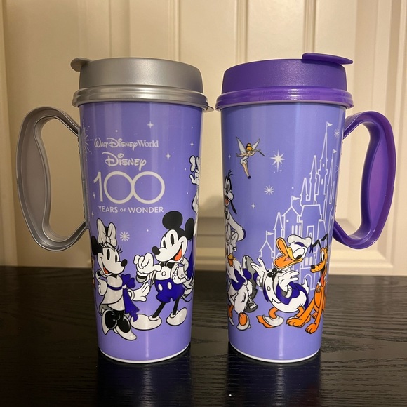 Disney Resort Reusable Refillable Mugs 100th Anniversary - Lot of 2 - Picture 1 of 7